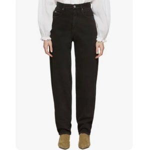 Isabel Marant Etoile Corsy Black High Rise Boyfriend Jeans